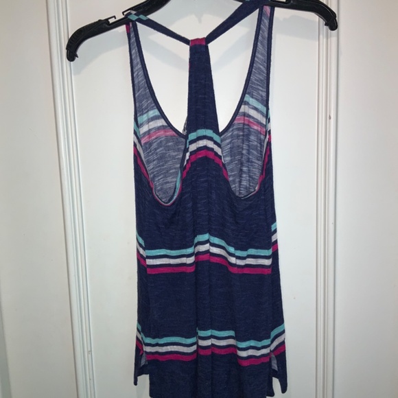 SPLENDID Tank Top Camisole Blue White Pink Striped Sleeveless Medium M U.S.A. - Picture 3 of 12